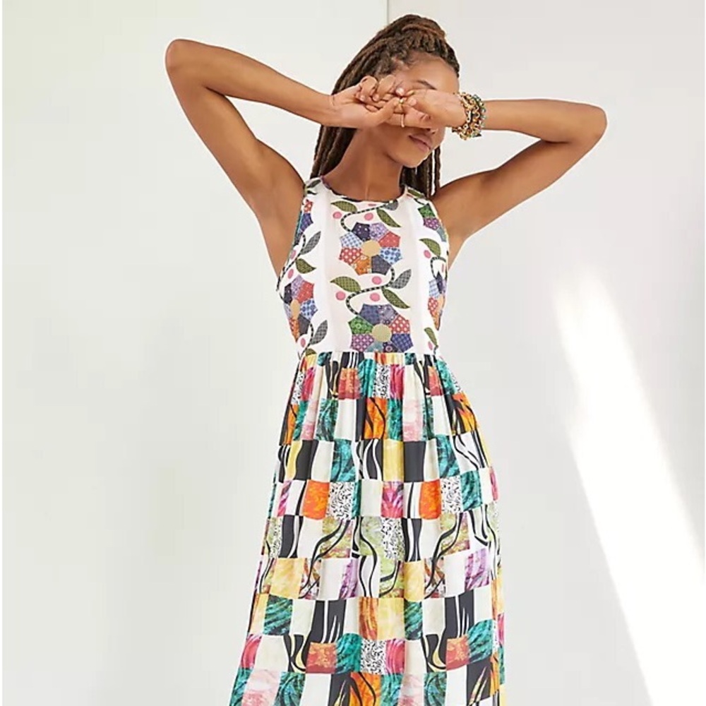Anthropologie Let Me Be Quilted Patchwork Maxi Dress NWT